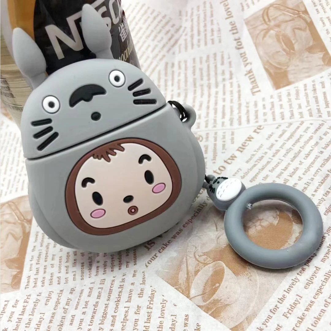 H6 Чехол для AirPods с милым динозавром, авокадо, мультяшным медведем, силиконовый чехол для наушников с кольцом на ремешке, чехол для Apple Air pods, 2 Чехол, fundas - Цвет: H6