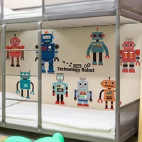 shijuekongjian robots wall stickers vinyl diy cartoon mechanic wall decals for kids rooms baby bedroom nursery home decoration