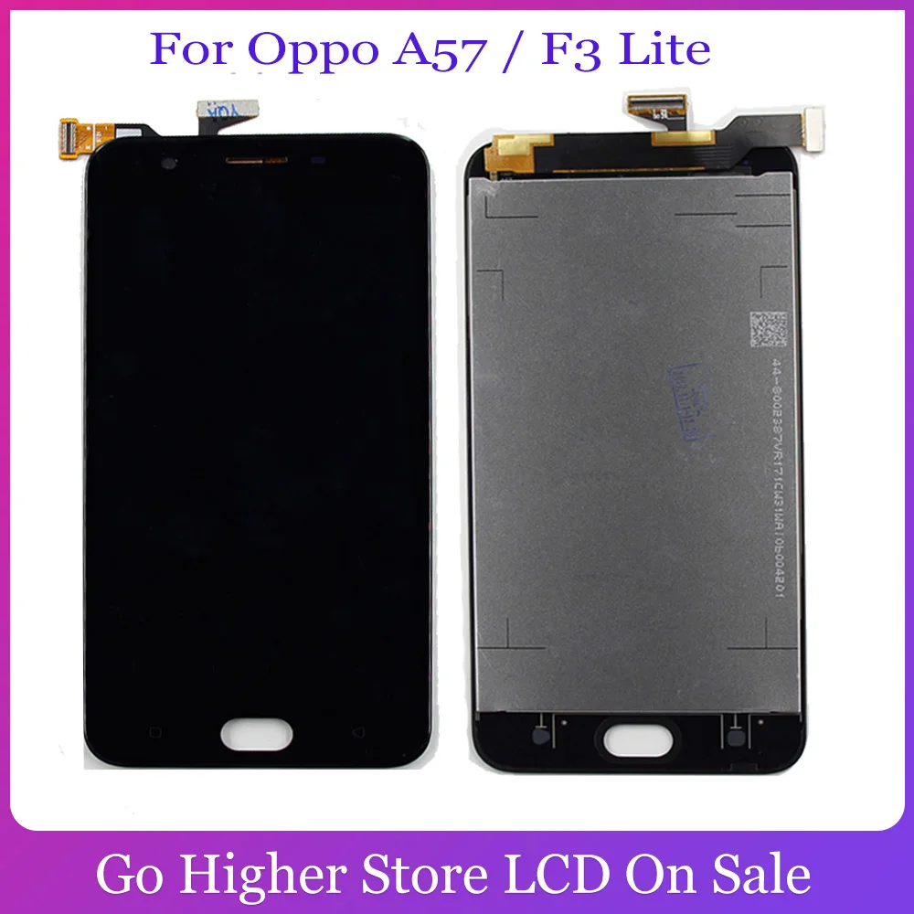 Черный для Oppo A57 / F3 Lite ЖК дисплей дигитайзер экран + сенсорная панель стекло в