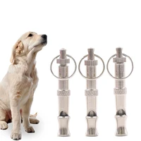 dog training supplies pet dog flute ultrasonic pet training adjustable stainless steel whistle sound key chain pet products