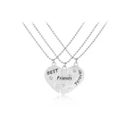 BFF массивное ожерелье 3 шт. Best Friends Forever серебряного цвета ожерелья ошейник дружба сердце Шарм кулон подарок
