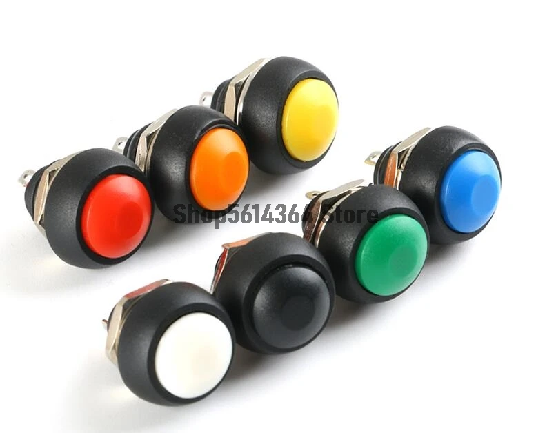 

PBS-33B 12mm Waterproof Pushbutton Switch Momentary Type Plastic Head
