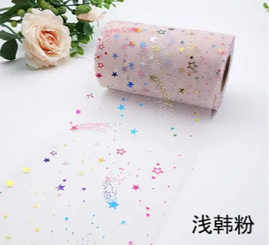 Shallow Korean powde 6 см 25 ярдов ручной DIY лук Красочные Метеор из пряжи и тюля рулон Метеор сетки в рулонах из стеклянного волокна аксессуары Головные уборы повязка на голову из сетчатой пряжи купальный костюм надпись «Bride Tribe» - Цвет: Shallow Korean powde