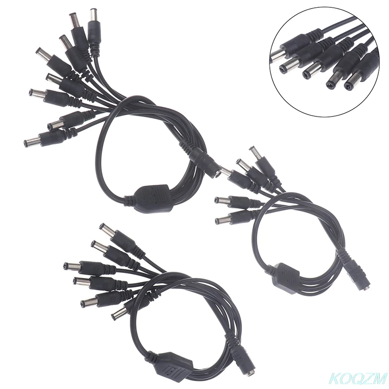 

DC Power Jack 5.5x2.1mm DC Power Cable 1 Female to 5,6,8 Male Plug Splitter Adapter for Security CCTV Camera and LED Strip