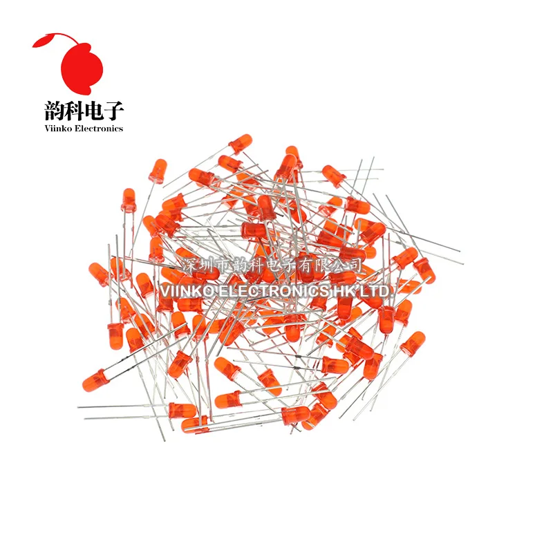 100 шт. 3 мм Светодиодные диоды F3 Ассорти комплектов белый зеленый красный синий