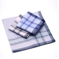 classic vintage plaid stripe handkerchief hanky men pocket squares cotton business casual chest towel hankies scarves22 12pcs