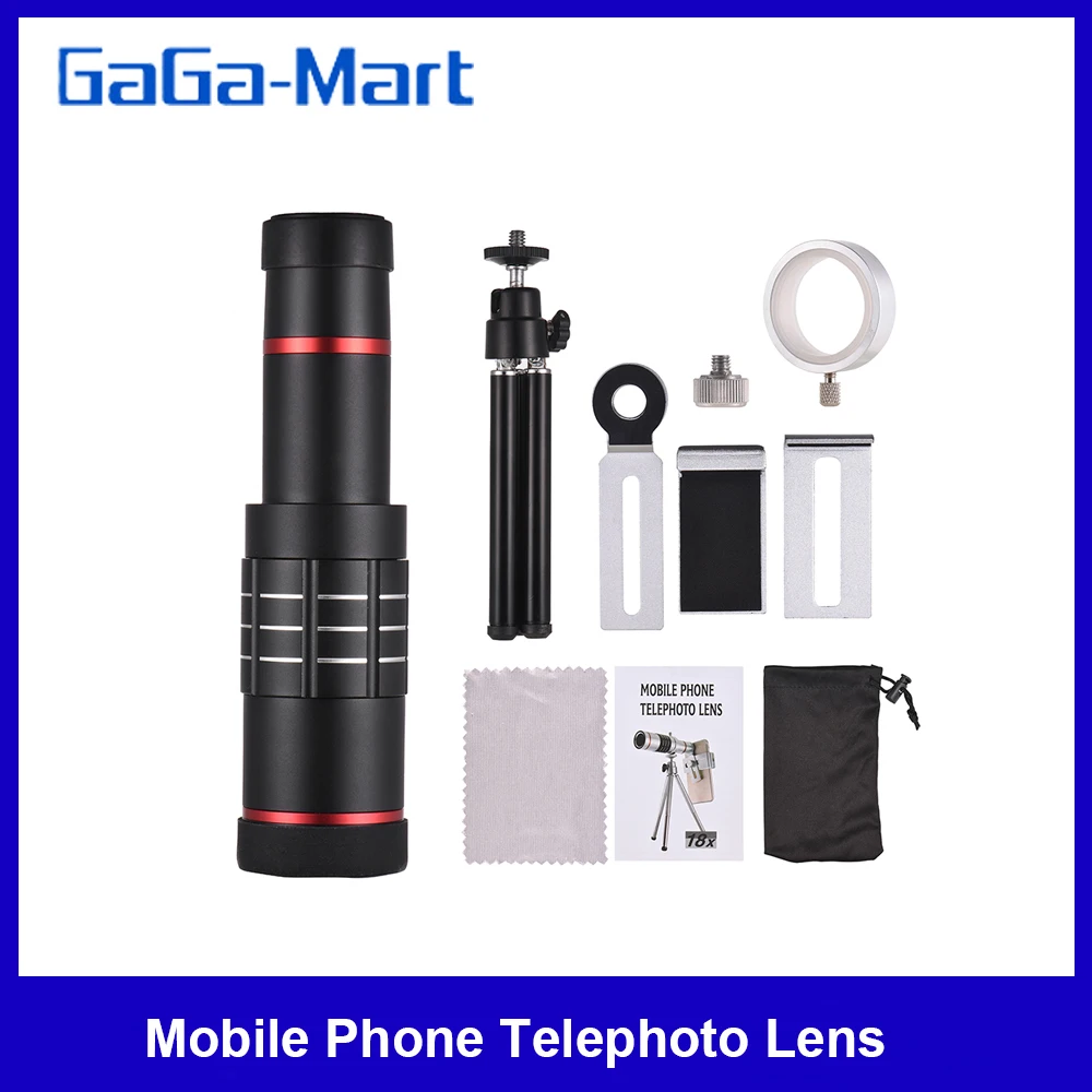Оптический зум 12X /18X фотообъектив со штативом для iPhone Samsung HTC Nokia Sony