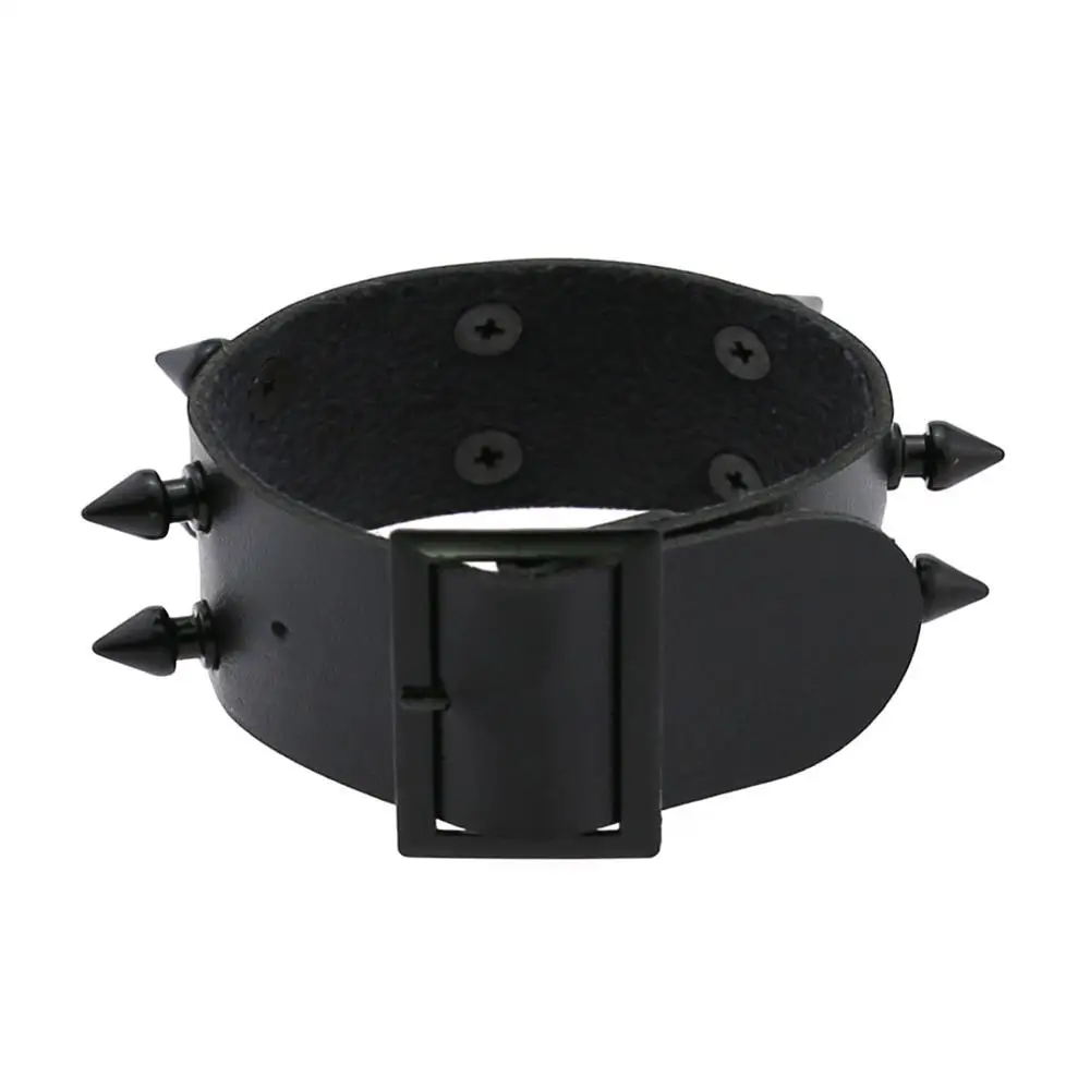 

WANGAIAYO Non-mainstream Rock Punk Spike Rivet Bracelet Punk Exaggerated Wide Bracelet Bracelet Anime Peripheral Jewelry