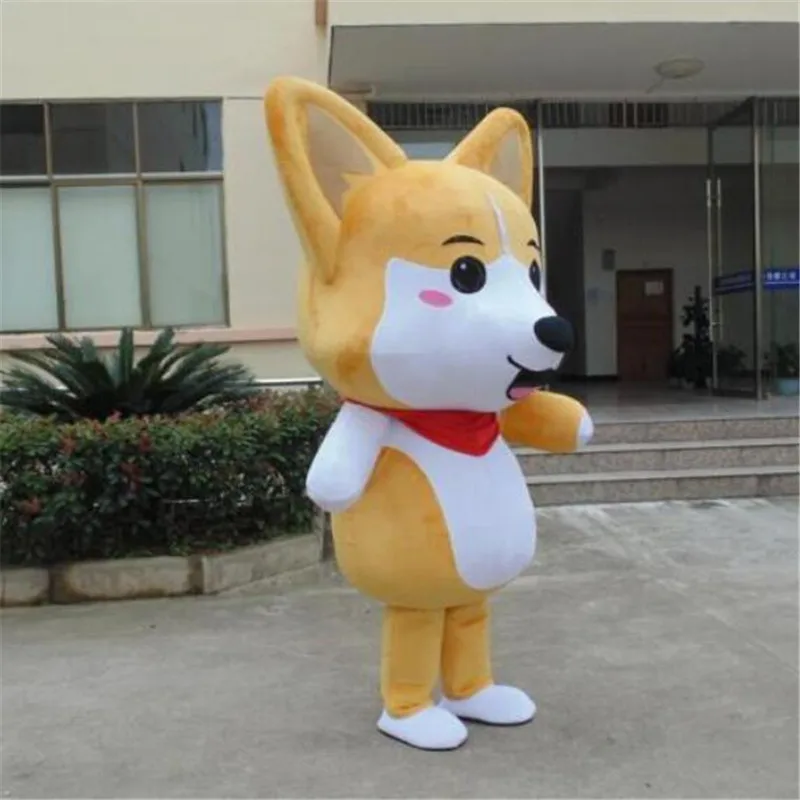 Милый костюм талисмана собаки хаски пушистый для взрослых на день рождения