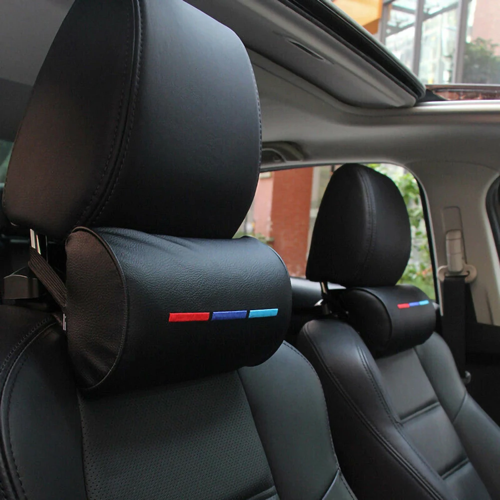 1Pcs Universal car headrest Pu leather pillow neck support Comfortable Headrest For BMW | Neck Pillow
