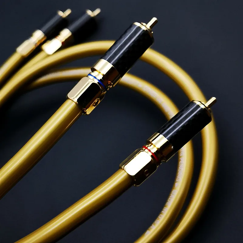 HI Fi кабель пара Hifi аудиокарта Hexlink Golden 5 C с разъемом RCA из углеродного волокна