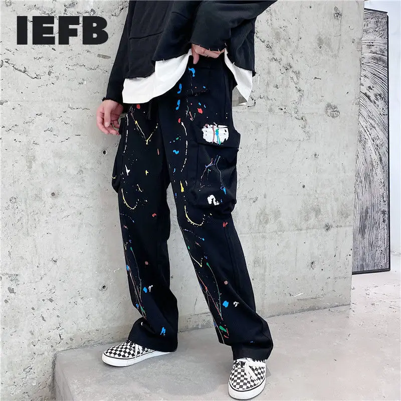 IEFB/Мужская одежда Ниша ручная работа брызговики большой карман комбинезон