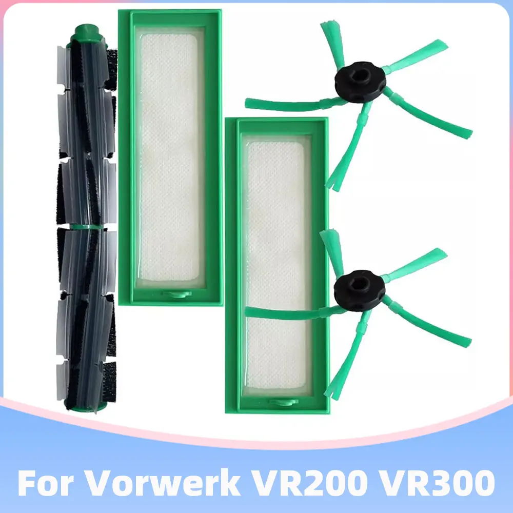 

Main Roller Spin Side Brush Hepa Filter Replacement Kit Package For Vorwerk VR200 VR300 Vacuum Cleaner Spare Parts Accessories