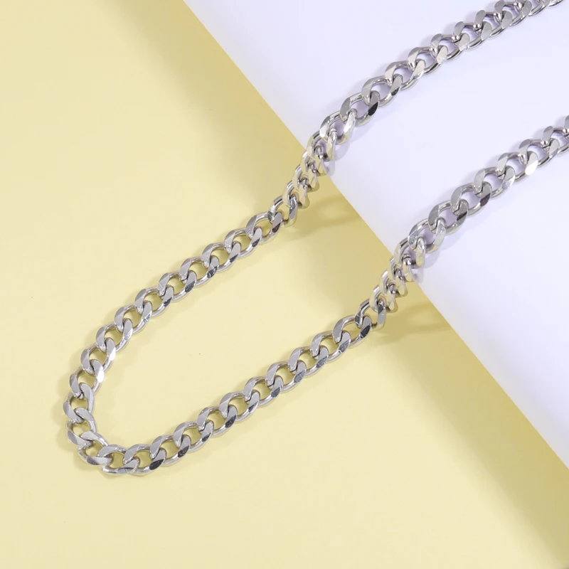 

Fnixtar 20Pcs 100cm Length 2mm Thickness Cuban Link Chain Necklaces Stainless Steel Necklaces For DIY Making Pendant Necklaces