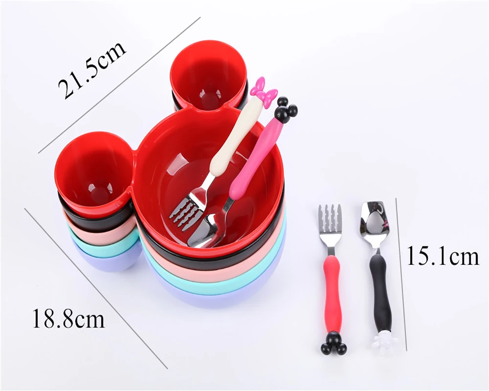 Милая Детская миска с мультяшным Микки для кормления ребенка контейнер еды