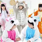 Динозавр кигуруми костюм Тигр косплей дети пижамы Жираф Животные Собака Хэллоуин Единорог пингвин