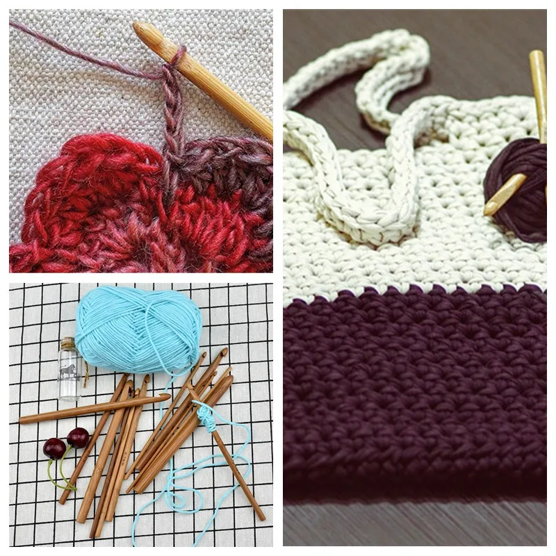 12 шт бамбуковый вязальный крючок набор смешанных размеров 3 0 10 мм вплетать в