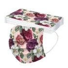 Маска одноразовая Женская 3-слойная с цветочным принтом, PM2.5, 10 шт.