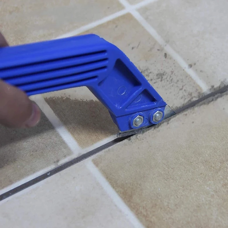 

Hot 2 Pcs Grout Scraping Rake Tool Tile Rake Silicone Caulking Tool Kit with 8 Blade for Bathroom Kitchen Room Floor Corner