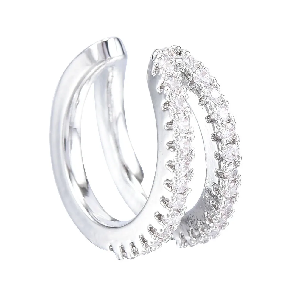 

Double Layer Full Ear Clip Personality Temperament C-shaped Ear Bone Clip Fashion Earrings Simple No Pierced Women