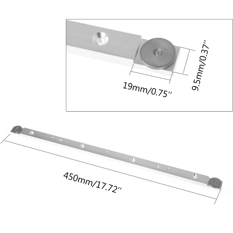 

450mm Aluminium Alloy Rail Miter Bar Slider Table Saw Gauge Rod Woodworking Tool Dropshipping