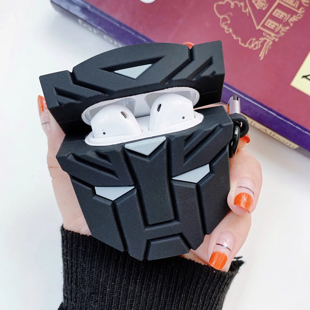 Силиконовый чехол для наушников для Airpods, чехол для трансформеров, 3D мультяшный чехол, защитный кожаный чехол для AppleAirpods для Earpods, чехол