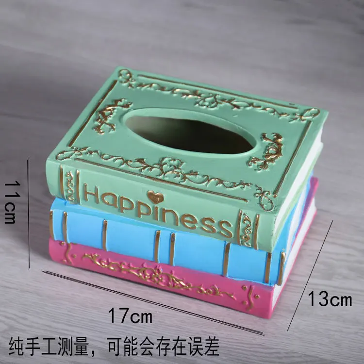 

Vintage Book Shaped Tissue Box Car Box Tissue Holders Facial Waterproof Tissue Box Bathroom Dispenser Bedroom Living Room Decor