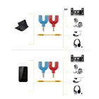 Аудиоадаптер 3,5 мм, аудиоадаптер 1 в 2, U-образный конвертер, разветвитель для мобильной гарнитуры