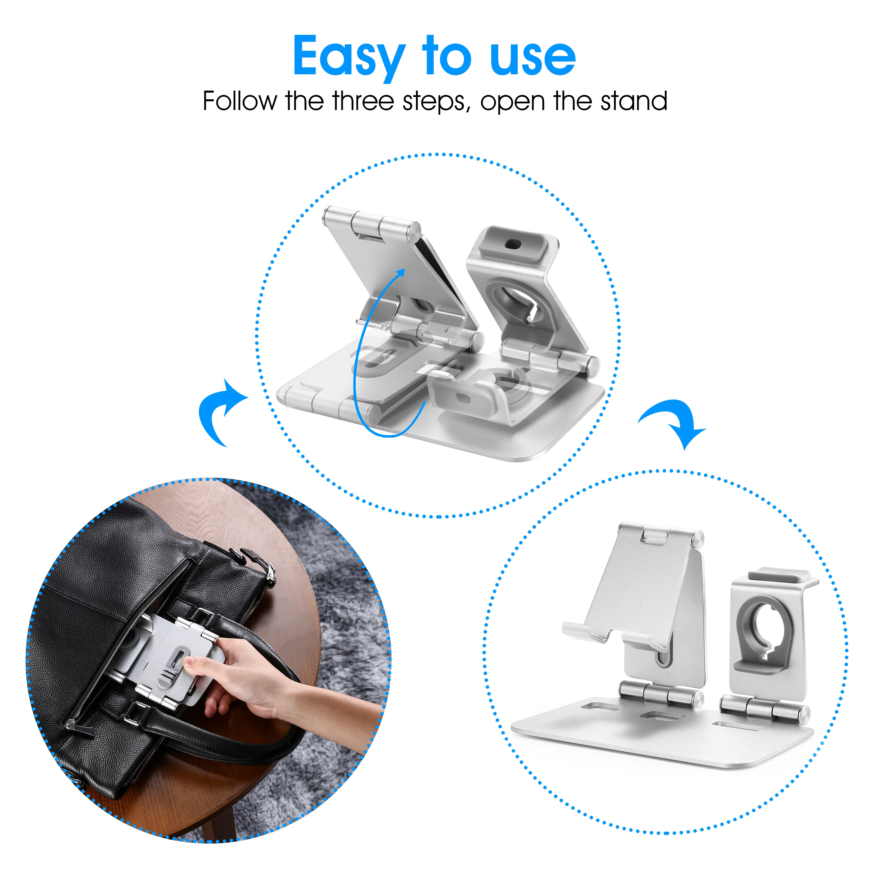 3 in 1 alloy desktop phone charger dock holder for airpods 12 pro apple iwatch stand for all iphone ipad android phone tablet free global shipping