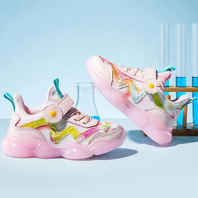 Новинка 2021 года Сезон весна Обувь для девочек с прозрачной подошвой Легкие