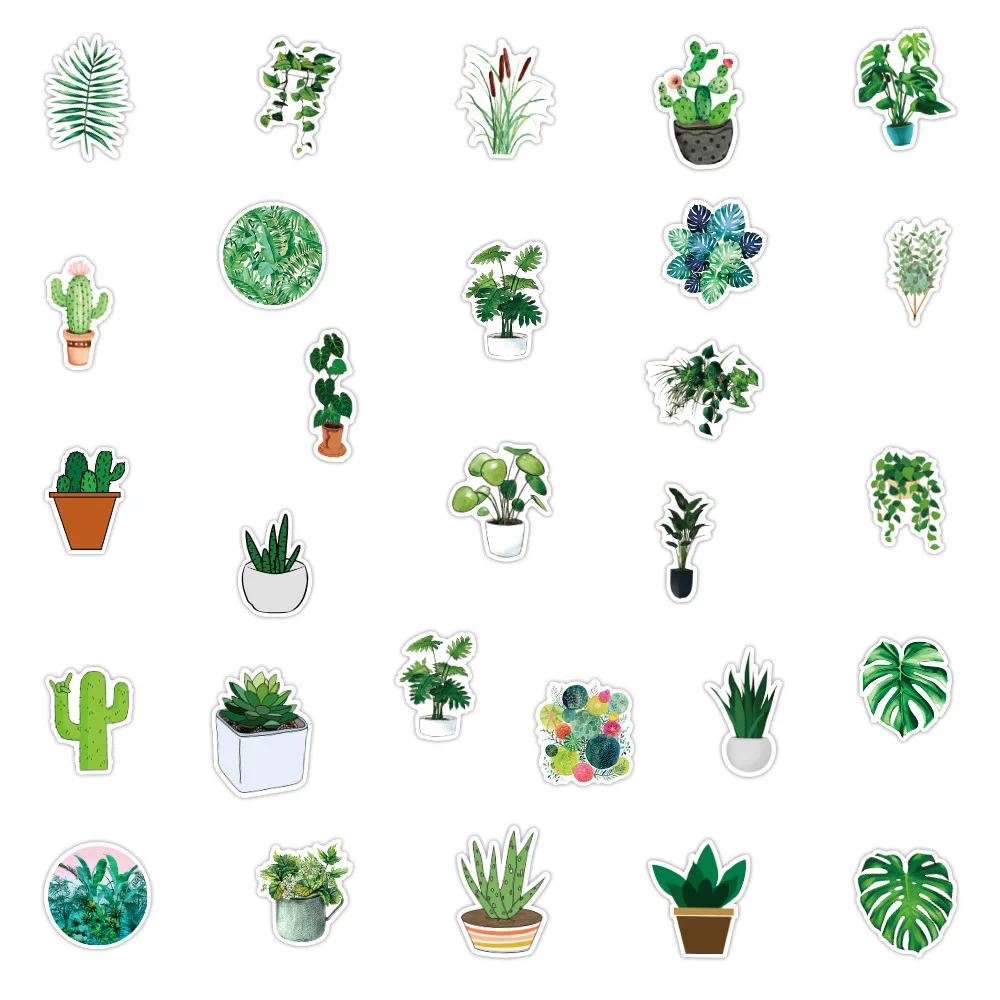 1050100pcs green potted plant decorative washi stickers scrapbooking stick laptop label diary stationery album stickers toys free global shipping