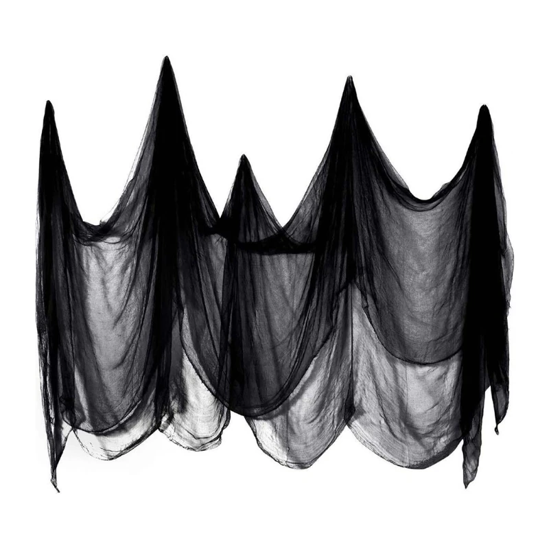 

Halloween Themed Party Decoration Gauze Black Spun Yarn Haunted House Bar Scene Layout Horrific Decor Props