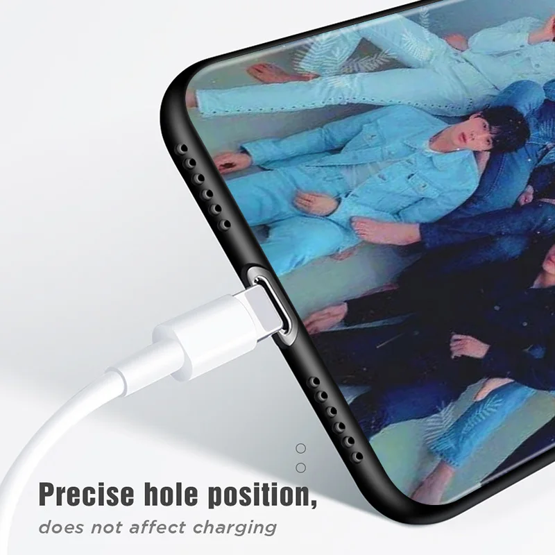 

KPOP Bangtan Boys For iPhone 12 11 XS Pro Max Mini XR X 8 7 6 6S Plus 5 SE 2020 Black Cover Phone Case