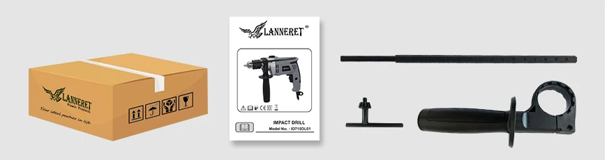 LANNERET 710 Вт электрическая дрель молоток Дрель ударная дрель многофункциональная Регулируемая скорость деревообрабатывающий электроинструмент