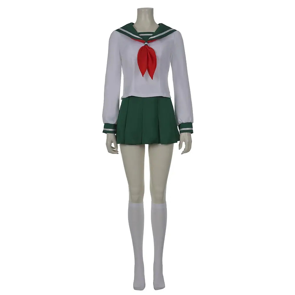 Аниме InuYasha Kagome Higurashi косплей костюм Женская Униформа рубашка юбка Хэллоуин