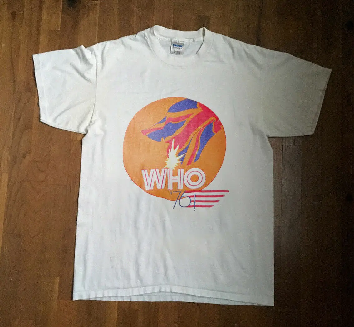 

Vintage T-Shirt The WHO 1976 Authentic Concert Tour Ringer Reprint Size S - 5XL Fashion Print T shirt Plus Size