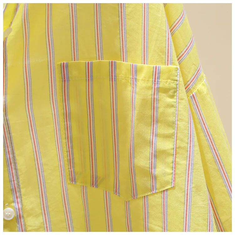 

Vertical Striped Long Sleeve Shirt Woman 2021 Spring Autumn New Loose All-Match Casual Top Casual Blouses Blusas