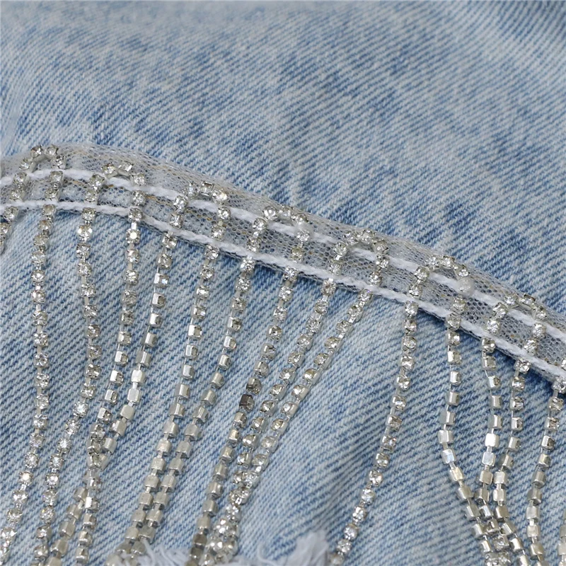 Осенняя Короткая свободная куртка-бомбер с бахромой женские джинсовые куртки