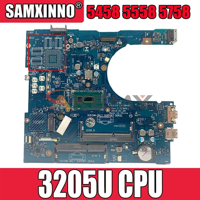 

CN-0NRNP9 NRNP9 для Dell INSPIRON 5458 5558 5758 Материнская плата ноутбука AAL10 LA-B843P REV: 1,0 (A00) celeron3205U материнская плата 100% тест