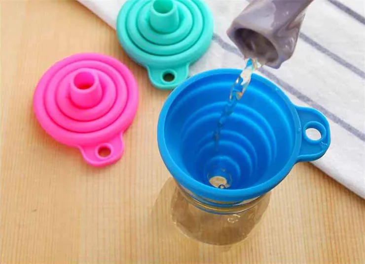 1 шт. Мини Складная воронка силиконовая Складные портативные лейки подвешиваются