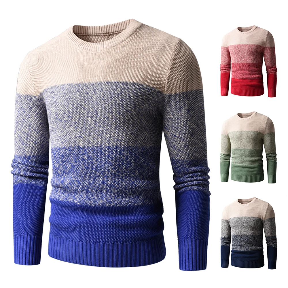 

Men Winter Autumn New Casual Classic 100% Cotton Warm Thick Crewneck Sweaters Pullovers Coat Men Outift Vintage Soft Sweater Men