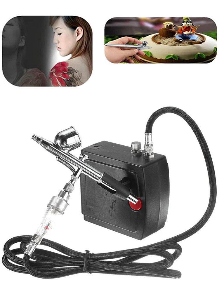 

Professional Airbrush Kit With Air Pump Dual-Action Spray Air Brush Set Tattoo Nail Art Paint Supply For Airbrush Tattoos