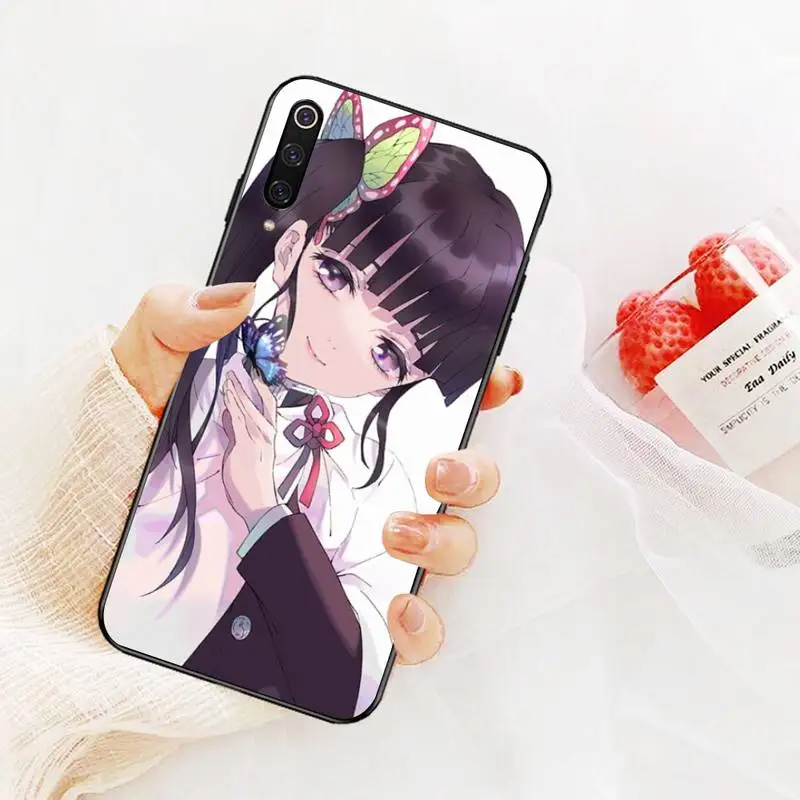 

HPCHCJHM Tsuyuri Kimetsu no yaiba Black Soft Shell Phone Case Capa for Xiaomi Mi9 9SE 8SE Pocophone F1 Mi8 Lite