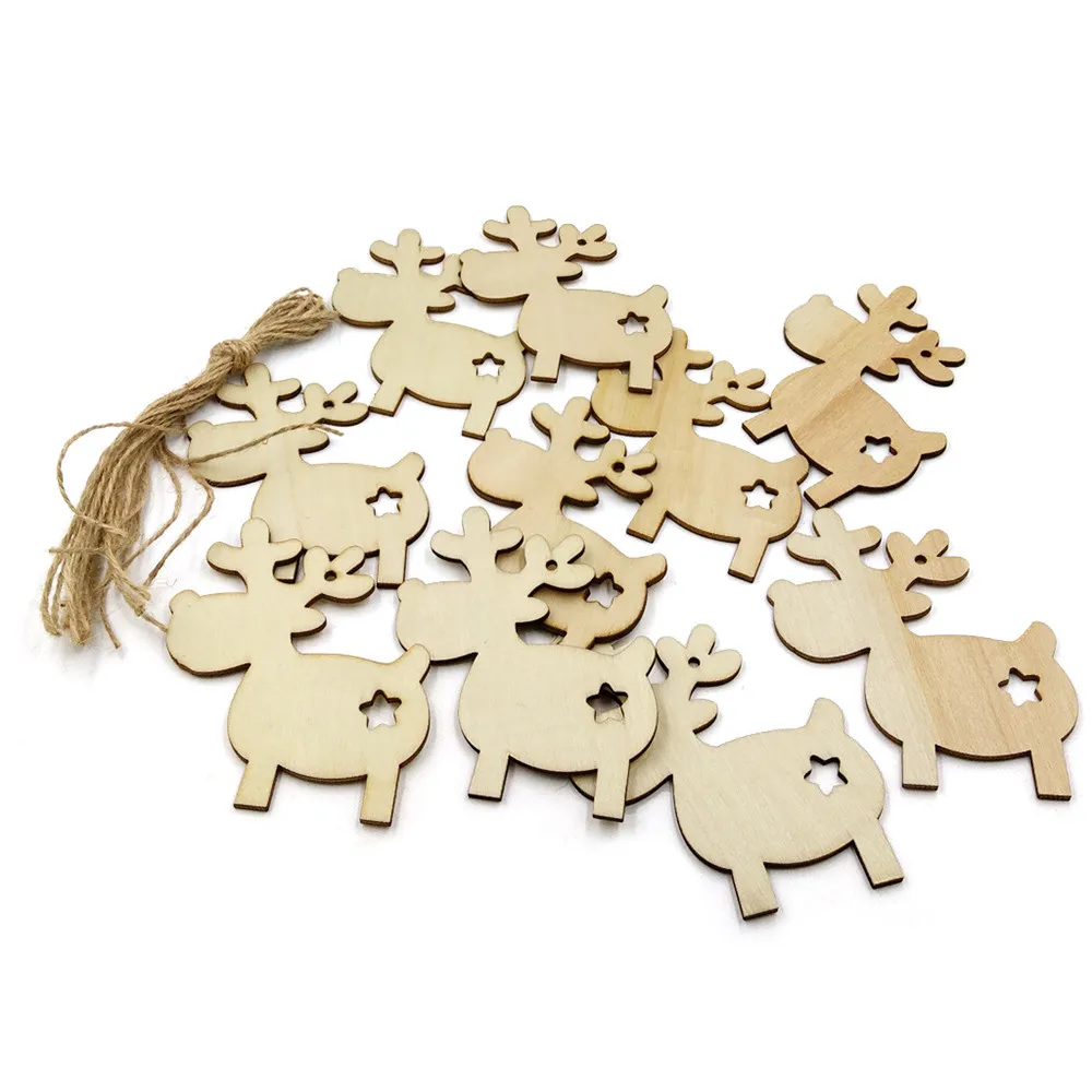 10 шт. рождественские олени деревянные украшения Рождественская елка навесной