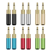 color 2 5mm audio jack earphone plug mono copper 2 5 headphone plug gold solder wire connector for hd700 he400i he1000 headset
