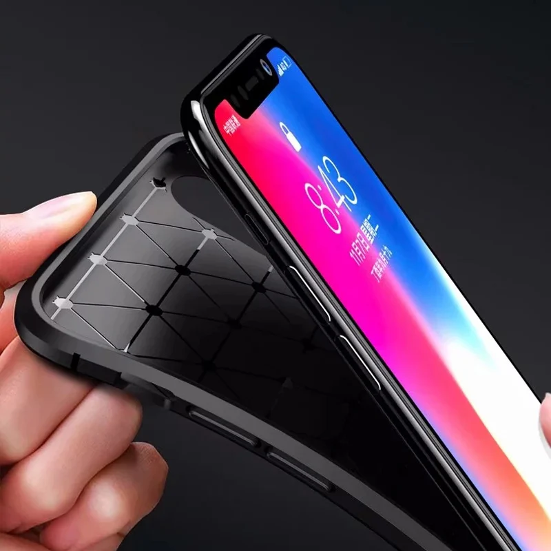 Чехол для iPhone 11 Pro Max XS MAX XR X 6 6S Plus 7 8 чехол из углеродного волокна Ударопрочный