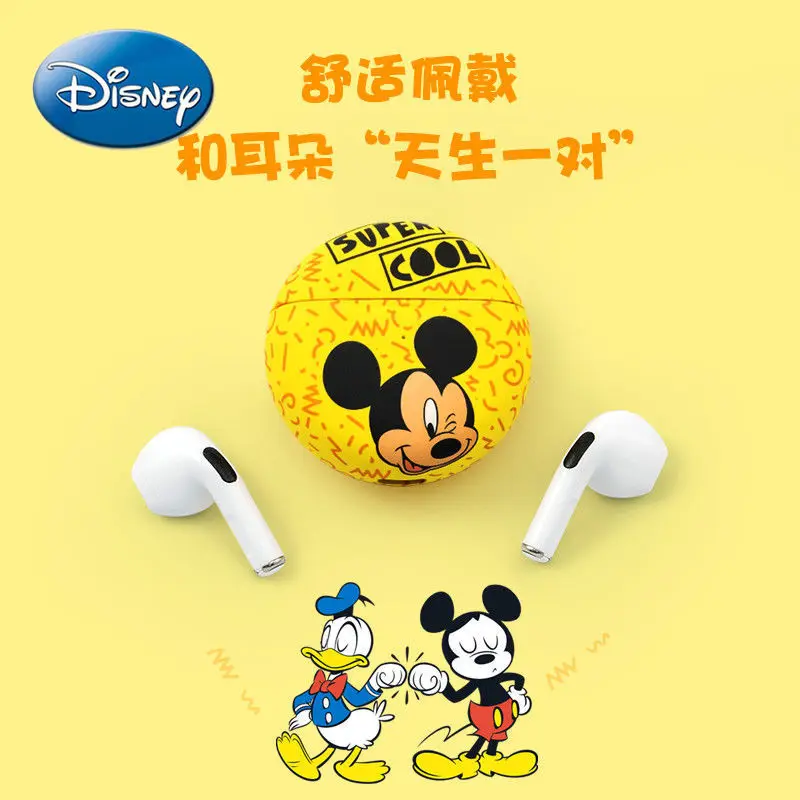 

Disney True Wireless Bluetooth-compatible Headphones Trendy Mickey Minnie Donald Duck Cartoon Headphones