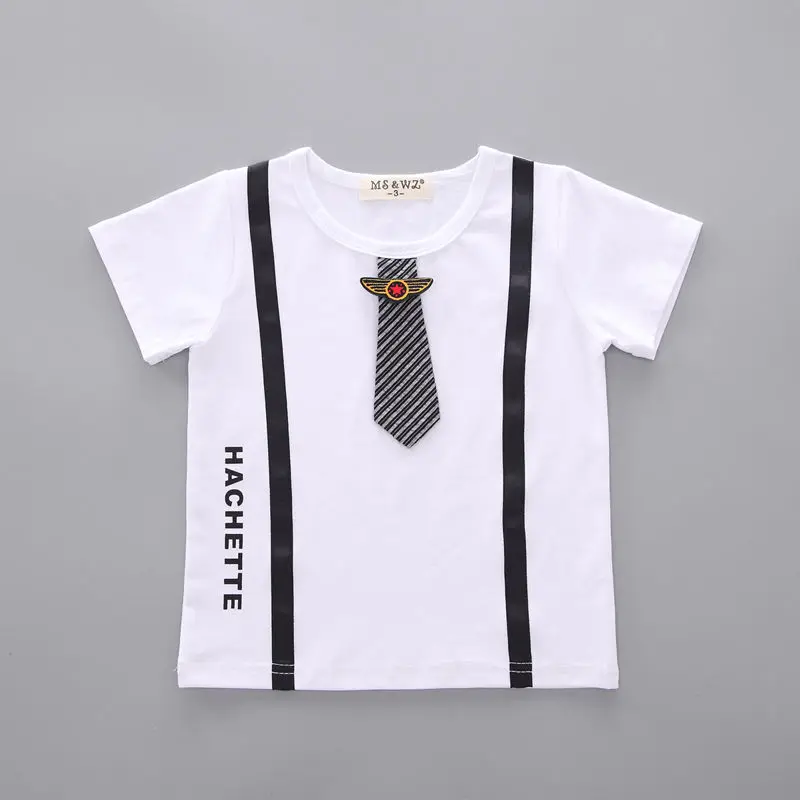 Летняя детская одежда с короткими рукавами для маленьких мальчиков и девочек