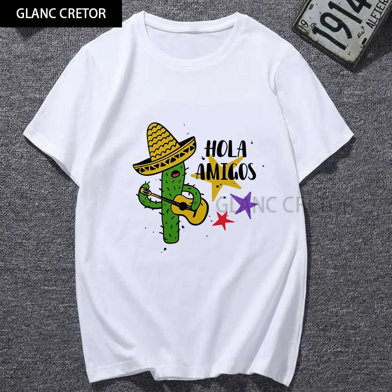 

2021 new kawaii Cactus balloon print Harajuku Ulzzang Female Tshirt Cartoon Funny Tops Tees Fashion Graphic Tshirt t shirt women