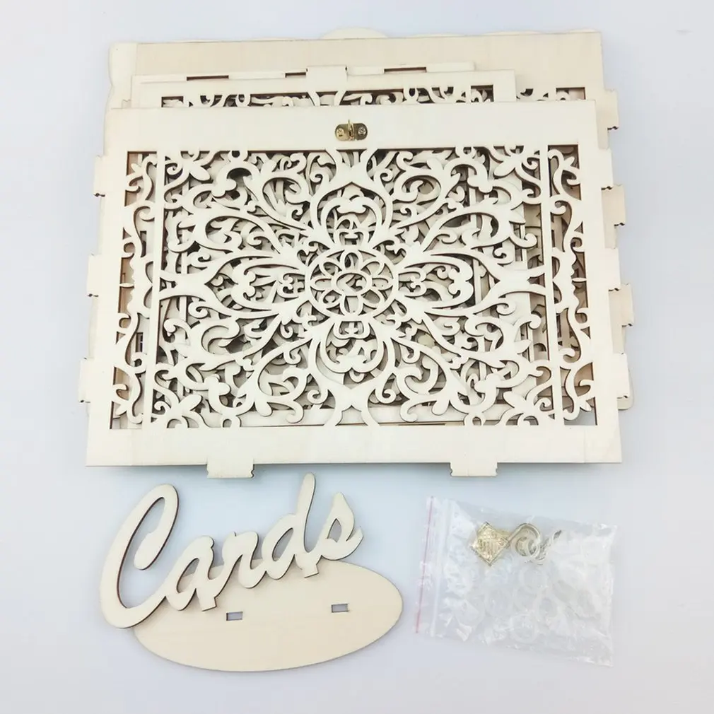 Сделай Сам рустикальная Свадьба картонная коробка с замком и карты знак